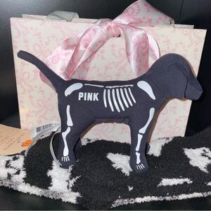PINK skeleton plush dog and halloween plush socks set
